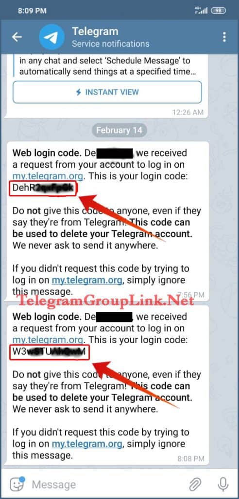 Telegram-Web-Confirmation-Code-my